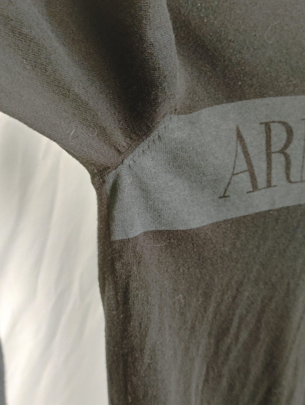Armani Jeans Black Logo Knit Top Long Sleeve Cotton Mens Small Womens Medium - Picture 8 of 15